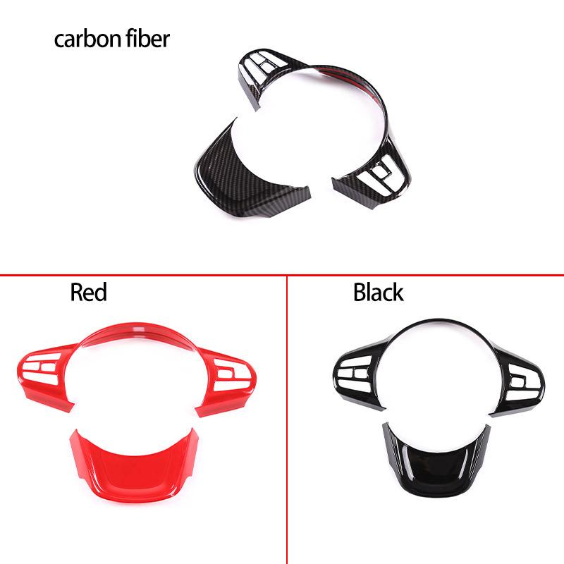 For Toyota GR Supra A90 - ABS Carbon Fiber/Black Car Steering Wheel Decorative Frame Sticker Car Interior Accessories