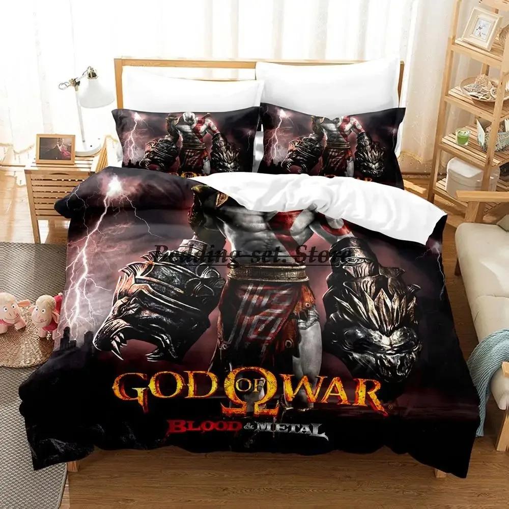 God Of War Bedding Set Single Twin Full Queen King Size Bed Set Aldult Kid Bedroom Duvetcover Sets Anime Bed Sheet Set
