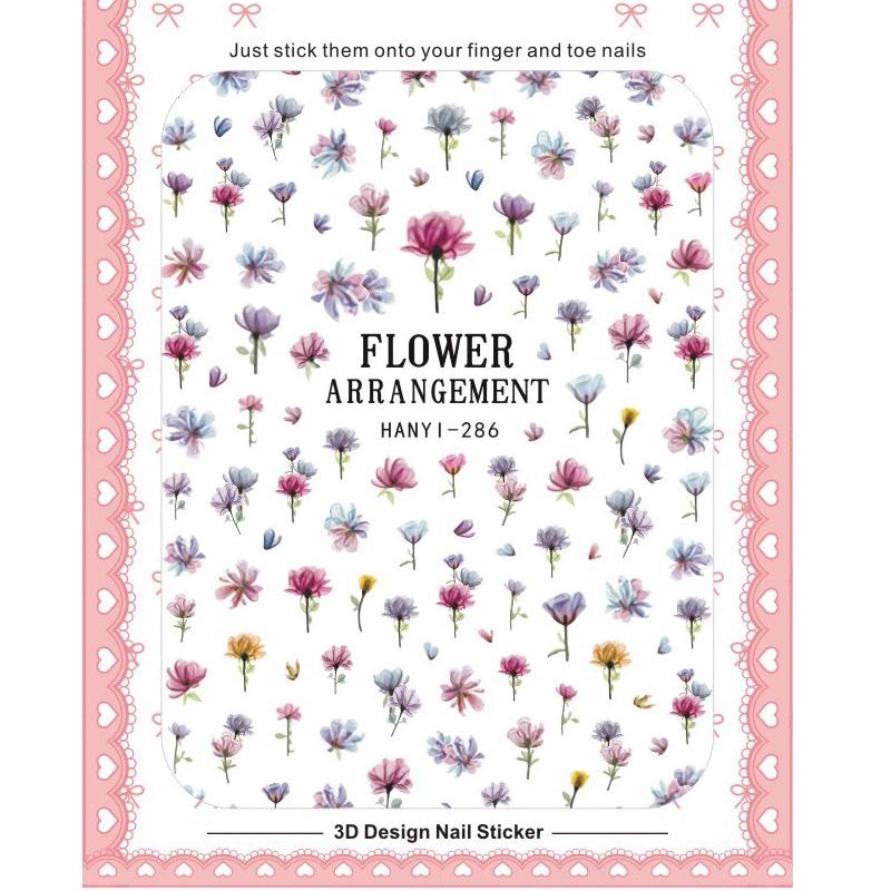 

1 лист, наклейка для ногтей с цветком, японский дизайн, клей, 3D наклейки для ногтей, очаровательные слайды, украшения для дизайна ногтей, инструменты для маникюра