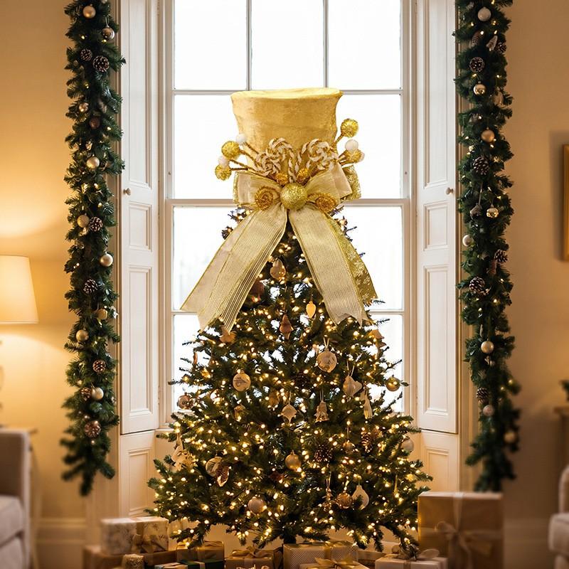 Christmas Tree Topper Star Hat Retractable Holiday Party Decor Xmas