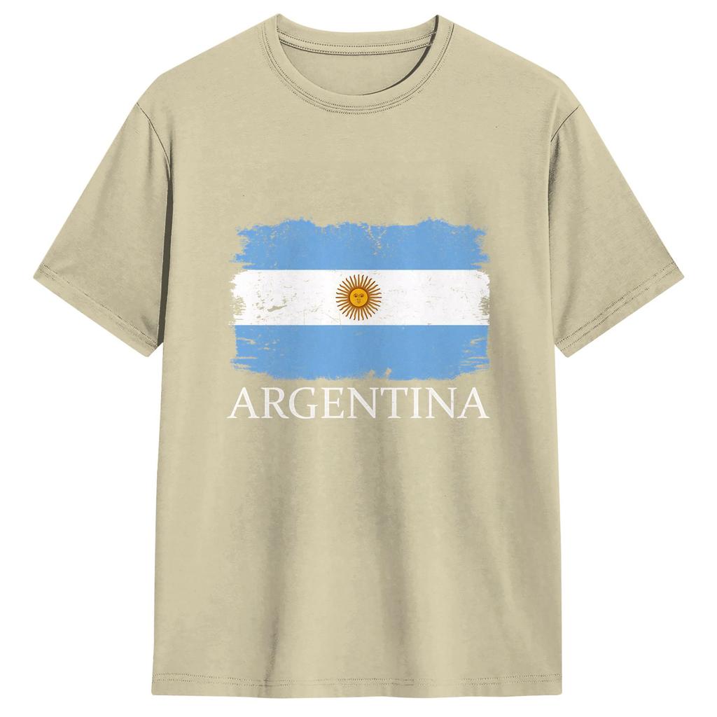 Argentina Flag Unisex T Shirt Fashion Tees Short Sleeve Round Collar Tshirts Cotton New Arrival Tops