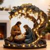 Nativity Scene Decor 2d Acrylic Nativity Scene Ornament Flat Christmas Tabletop Display Minimalist Christian Desktop Decor