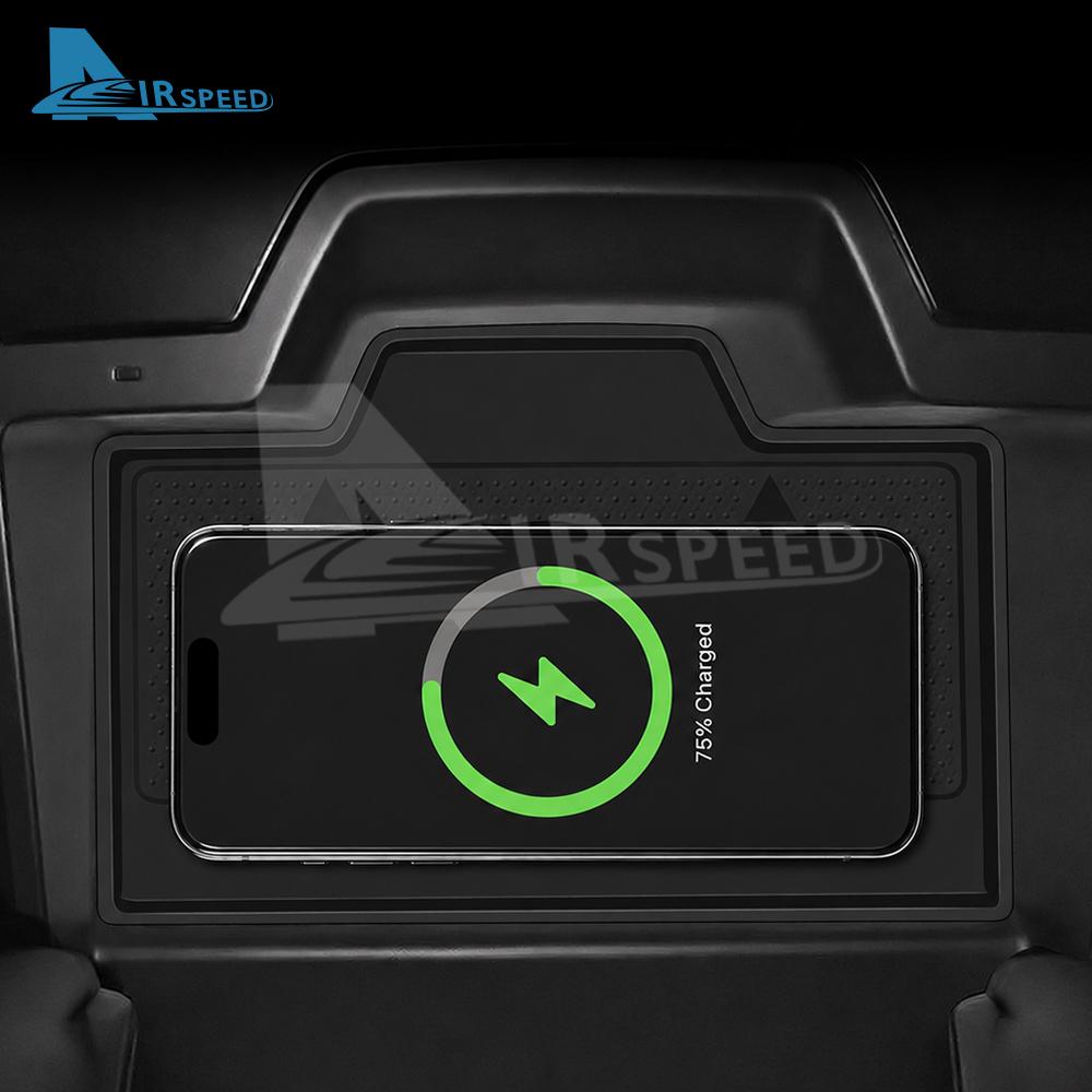 Premium Silicone Wireless Charging Pad for Mazda CX-5 2026-2028 Center Console Interior Moulding - Black