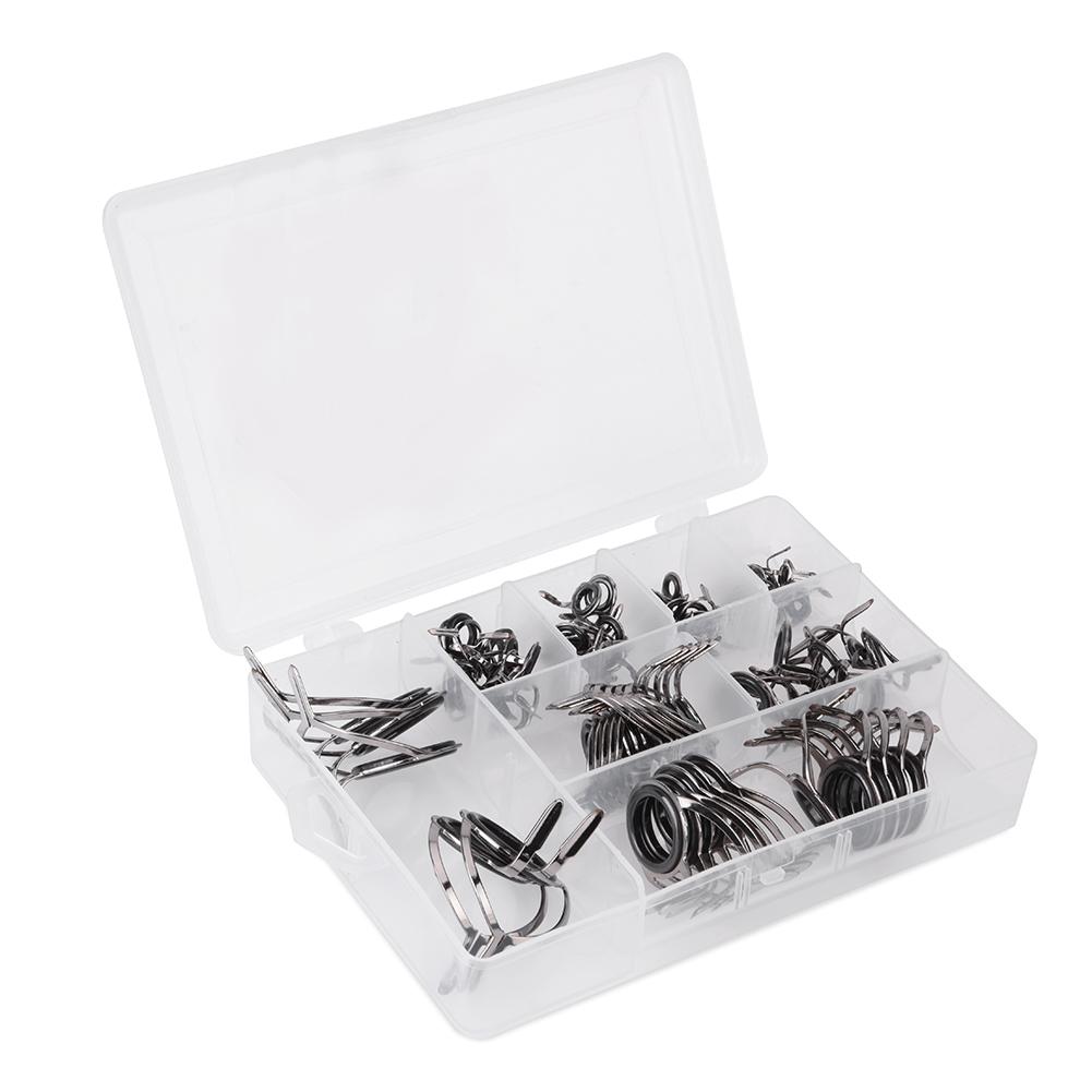 

75 шт. Набор направляющих для удочки из нержавеющей стали и керамики, кольца с двойными лапками для морской удочки