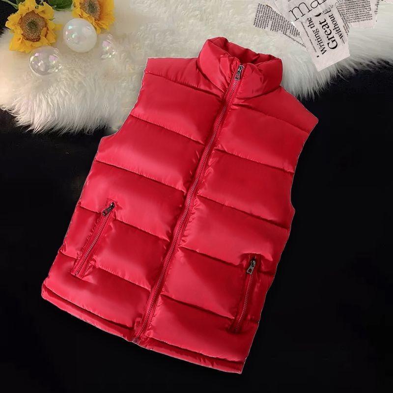 Men's Thermal Cotton Vest Spring Autumn Stand Collar Thickened Outer Vest Down Cotton Sleeveless Jacket