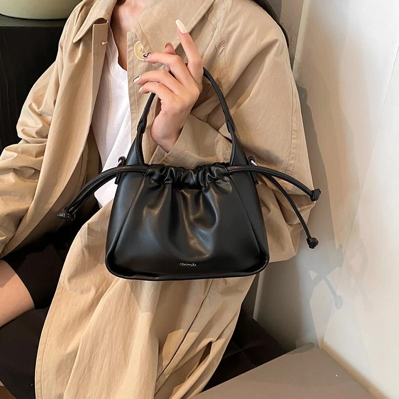 

Женская популярная сумка-ведро из шнура в этом году, новый стиль, элегантная универсальная однокомнатная сумка