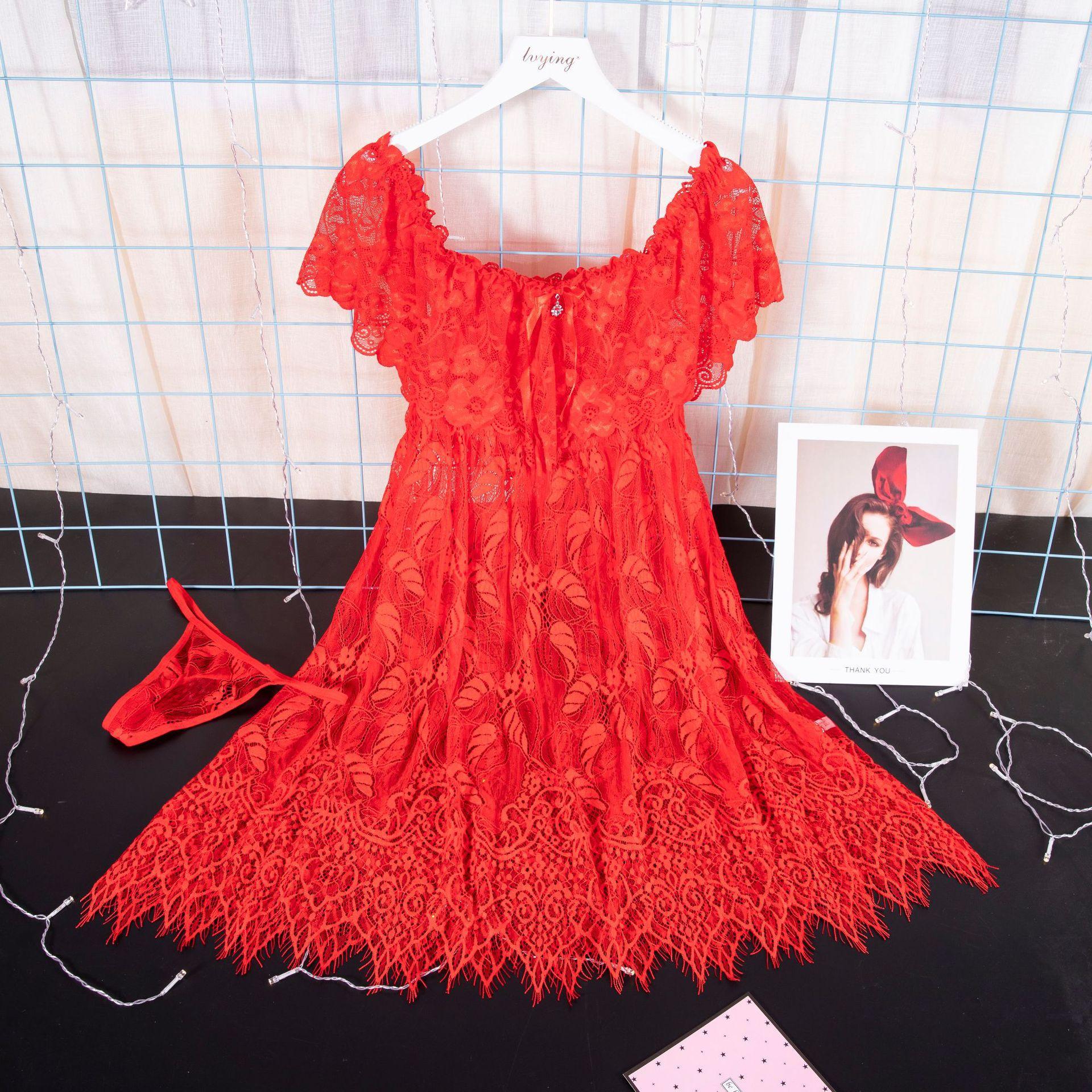 

Tooxika Эротическое нижнее белье для ночного клуба с открытыми плечами, одна линия шеи, одежда для сна, платье, сексуальное кружевное прозрачное искушение, комплект нижнего белья