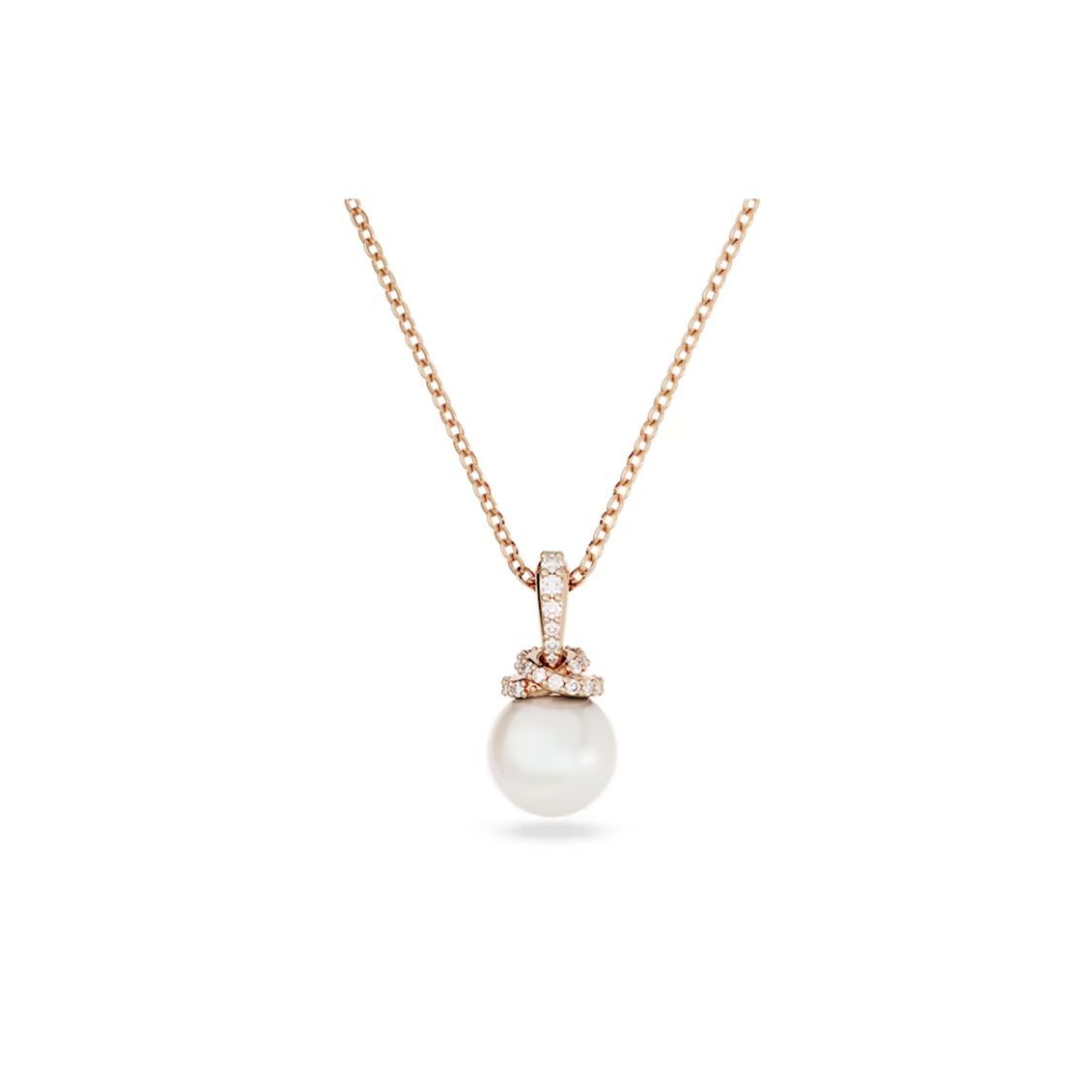 Swarovski Originally Light Luxury Pearl Cubic Zirconia Rose Gold Tone Imitation Crystal Imitation Pearl Necklace Women necklace 5669523 Box (Random Color)
