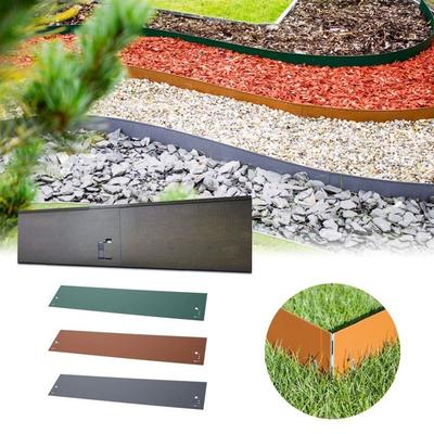 Metal Garden Edging Alu/Zinc - ICH-ZAPFE.DE - H 18.5 Cm X L 120 Cm - Green