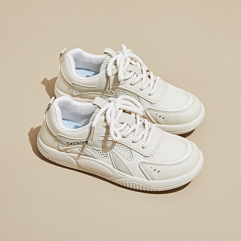 New Summer White Shoes for Female Students' Mesh Breathable Height-enhancing Casual Shoes