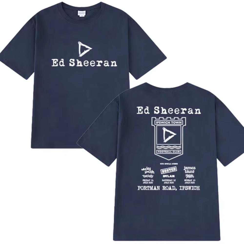 Hot Sale Ed Sheeran Play Tour 2025 Double Sided Printed T Shirt Summer Men's Women Vintage Hip Hop Streetwear Unisex Cotton Tops