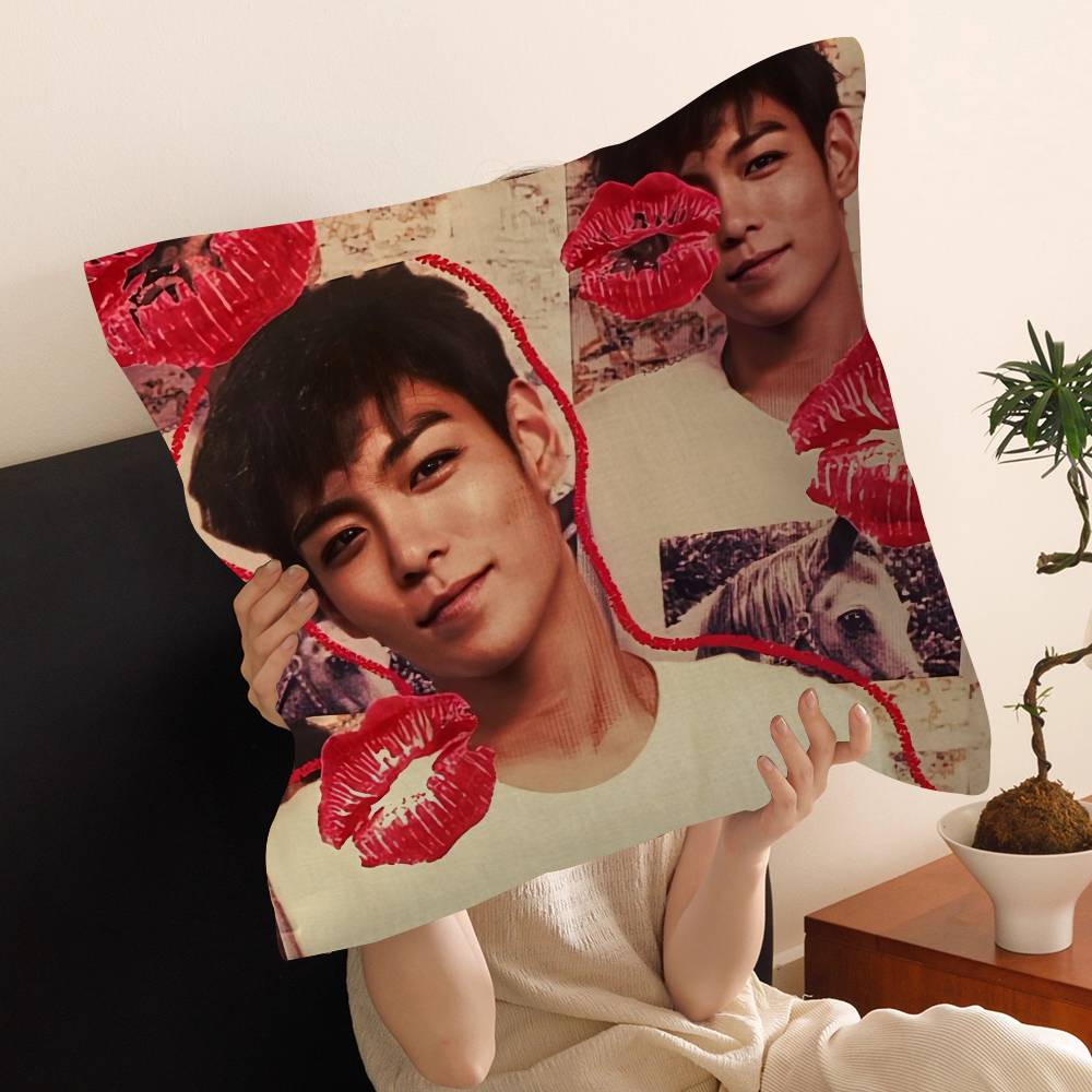 Korean Celebrity Singer T-TOP Pillow Cover Sofa Cushion Cover Home Room Decoration Children Gift