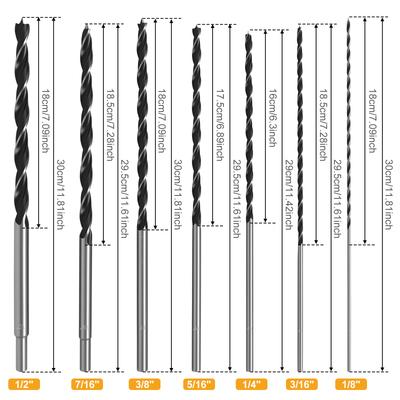 7Pcs Wood Drill Bit Set Imperial Carpenters Quality - Drill Splinter-Free Perfectly Round Holes Woodworking Drill Bit 1/8 3/16 1