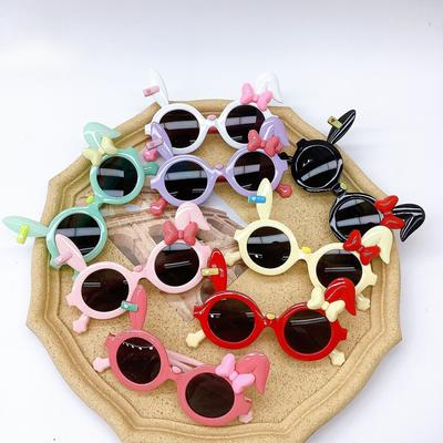 Retro Children'S Glasses Boys And Girls Cute Rabbit Sunscreen Sunshade Sunglasses Baby Cartoon Concave Sunglasses Tide