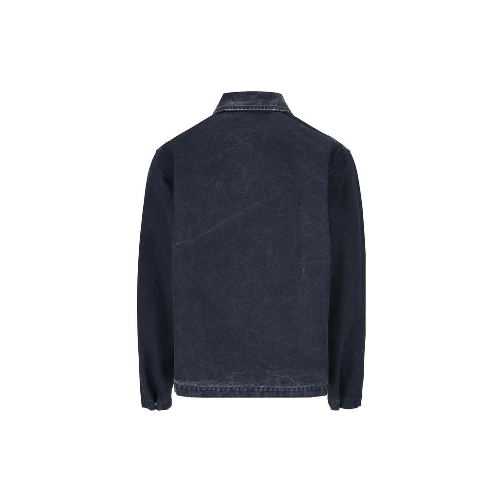 Stone Island Solid Color Polo Collar Long Sleeve Shirt Men shirts Blue 7915109X4-V0020