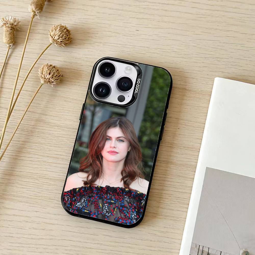 A-Alexandra Daddario Phone Case For iPhone 17,16,15,14,13,12,11,Pro Max,Plus Candy Silver Cover