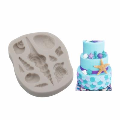Cartoon Shells Conch Shape Fondant Silicone Mold Baking Cake Decoration Handmade Soap Mold