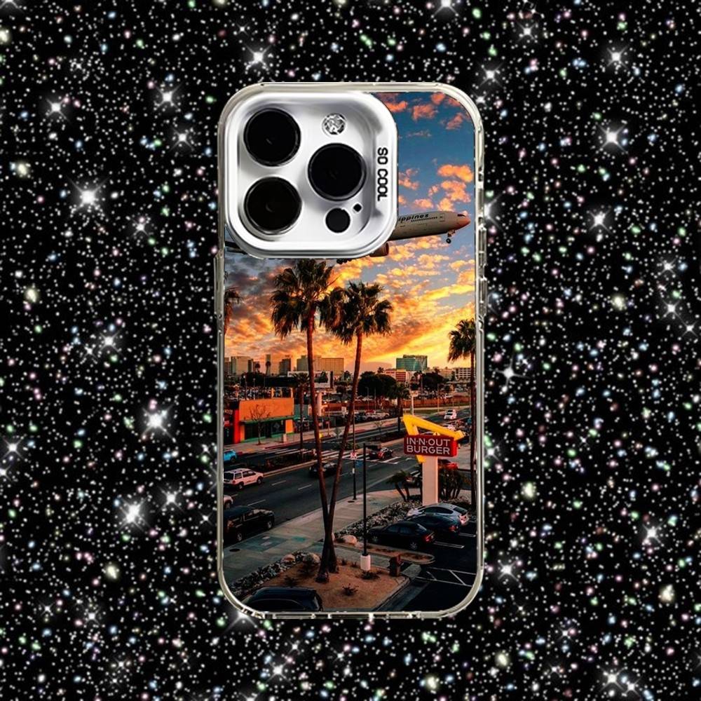 Travel Los Angeles California Phone Case For iPhone 16,15,14,13,12,11,Pro,XS,Max,Plus,Mini,SE White Candy Matte Shockproof Cover