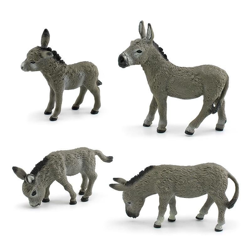 Pvc Animal Donkey Model Figurine Set With Static Design For Childrens Educational Play