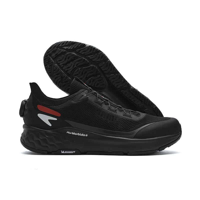 FILA Boa Comfortable Lightweight Fabric Shock Absorbing Durable Low Top Running Shoes Men sneakers Black A12M421803FBK