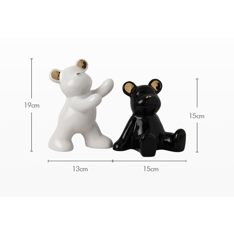 Creative Plating Bear Bookend Desktop Display Cartoon Animal Ceramic Bear Bookend Sculpture Crafts Entrance Ornaments Decoration