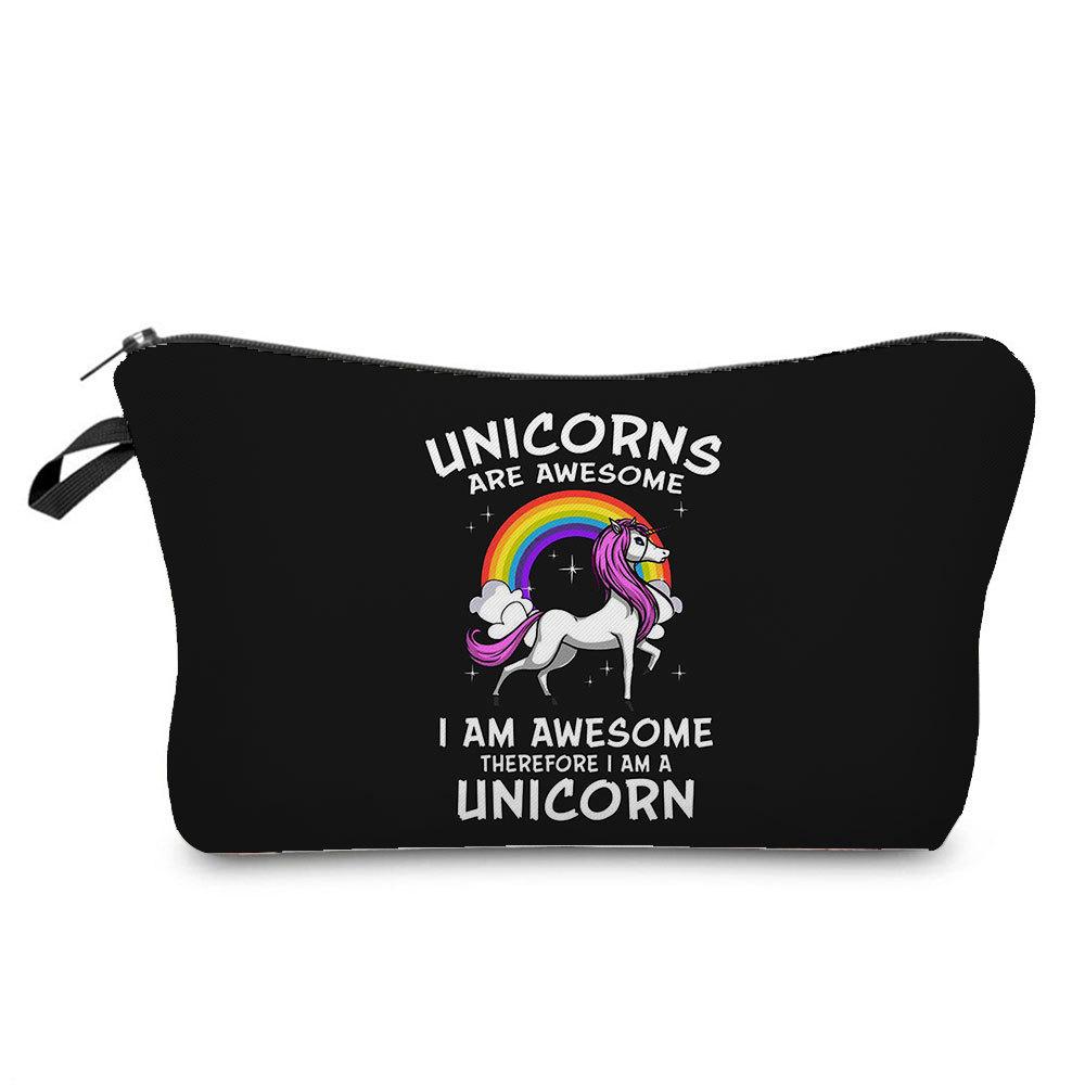 Women Unicorn Print Cosmetic Bag Toiletries Organize Travel Storage Case  6422