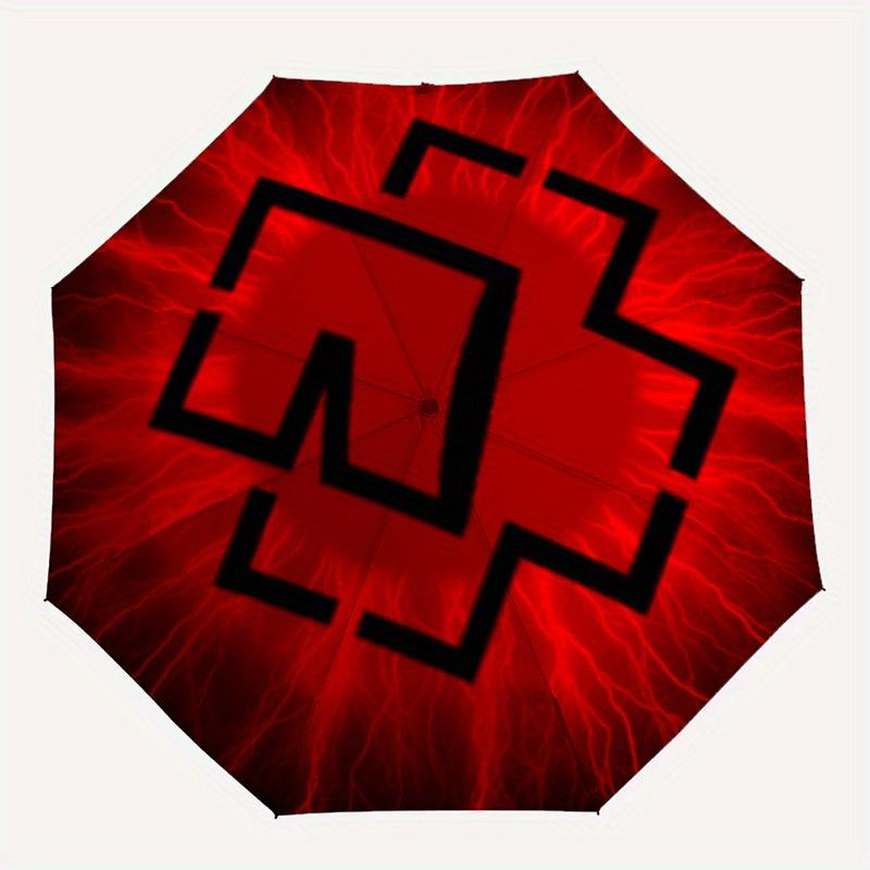 Electric Pulse Abstract Symbol StickerUmbrella, Portable 3-Fold Compact Umbrella for Men & Women Gift