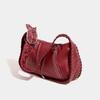 Early Autumn New Model High-quality Vintage Distressed Woven Crossbody Shoulder Bag with Wide Shoulder Strap and Large Capacity