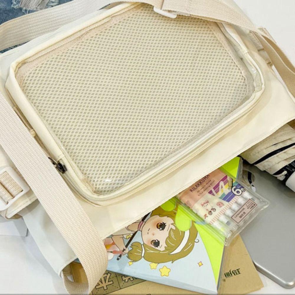 Nylon Transparent Bags Zipper Bag Shoulder Bag Creative Solid Color Itabag  Women