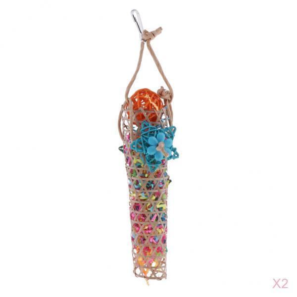 Set of Rattan Toys Birds Chew Macaws