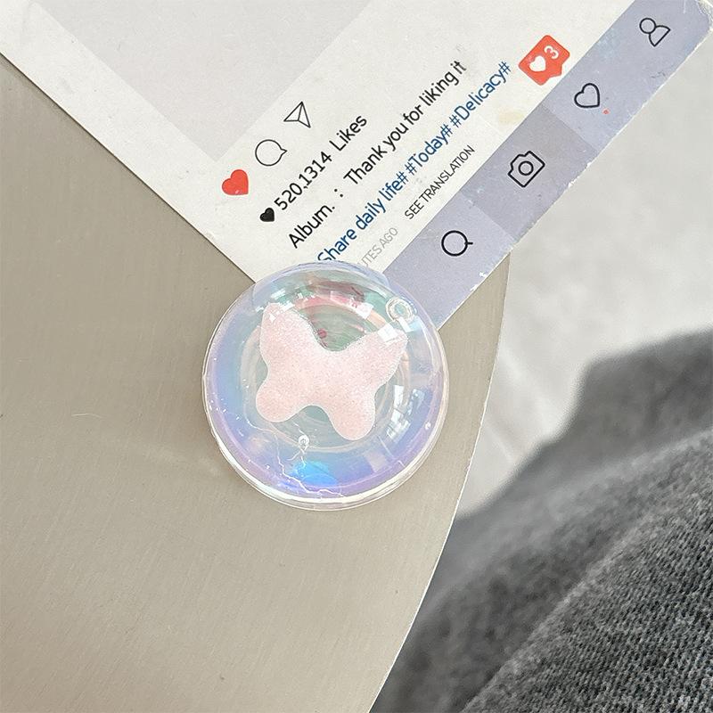 Wind Girl Heart Flower Bow Bear Transparent Airbag Mobile Phone Holder Paste Desktop Watch Chasing Drama