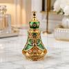 Polished Ornate Glass Perfume Bottle with Metal Decoration Antique Vintage