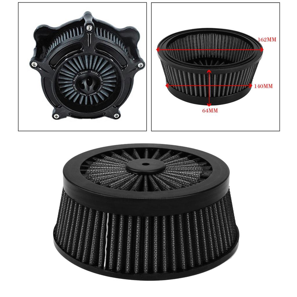 Replacement Motorcycle Air Cleaner Filter Round Tall Aluminum Filter Element for Harley Touring FXDLS Softail Trike
