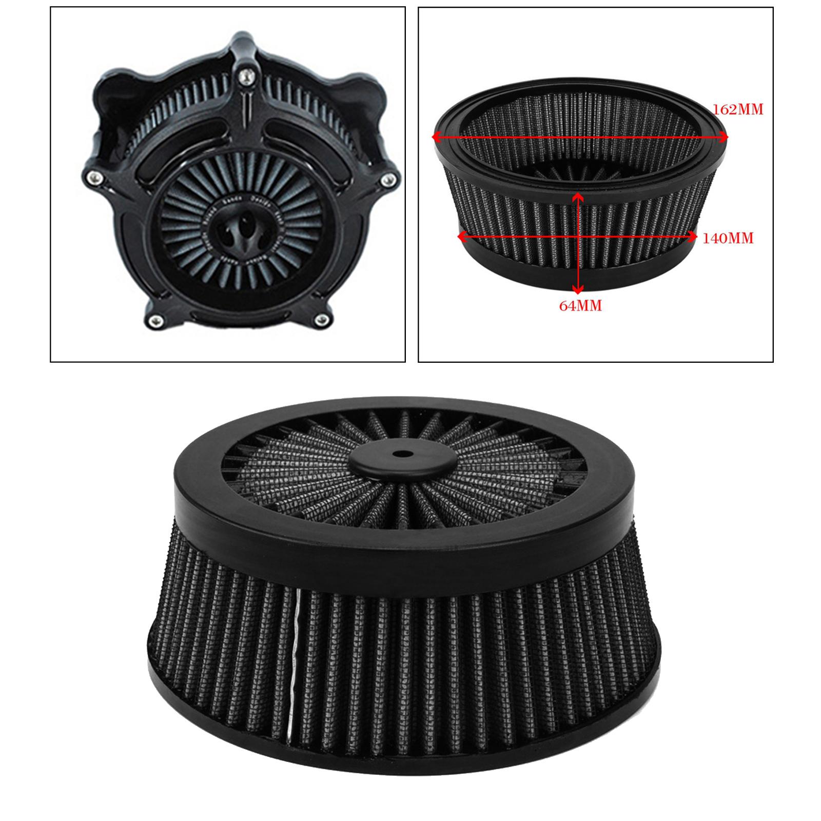 

Replacement Motorcycle Air Cleaner Filter Round Tall Aluminum Filter Element for Harley Touring FXDLS Softail Trike чорний
