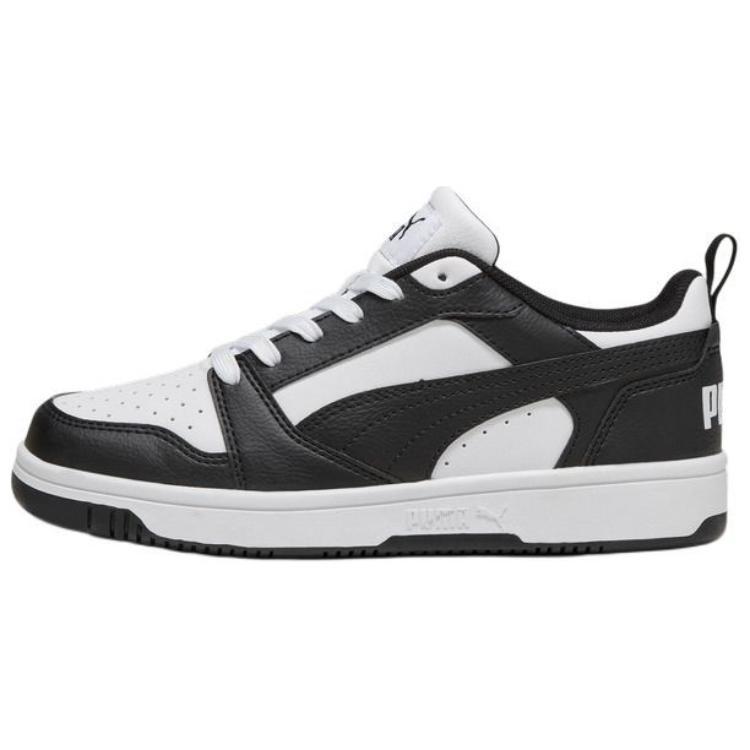 (GS) PUMA Rebound v6  White Black  Kids  393833-01 EU 36