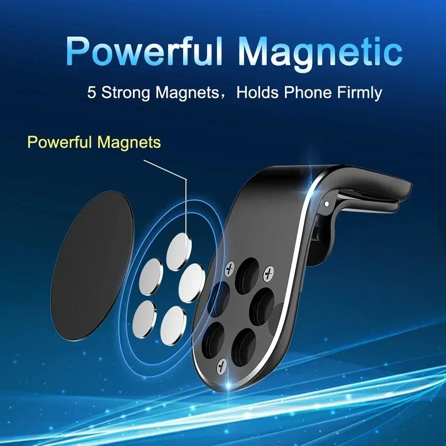 Universal Magnetic Car Phone Holder In Car Phone Stand Clip Mount Car Magnetic Phone Holder for iPhone 16 15 14 Pro Samsung