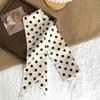 Polka dot silk scarf, long strip, high-end sense, summer retro binding, ribbon, streamer, multi-purpose, small scarf, headscarf, headband, belt.