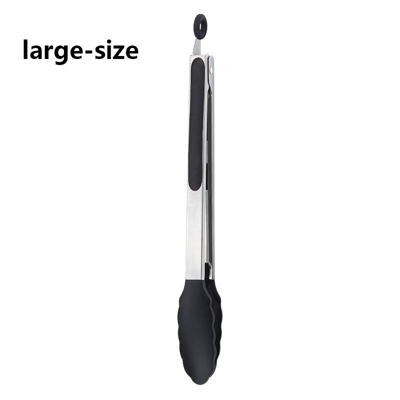 Kitchen Cooking Tongs Heat Resistant Stainless Steel BBQ Tools with Silicone Tips For Salad Grill Accessories Locking Food Tong