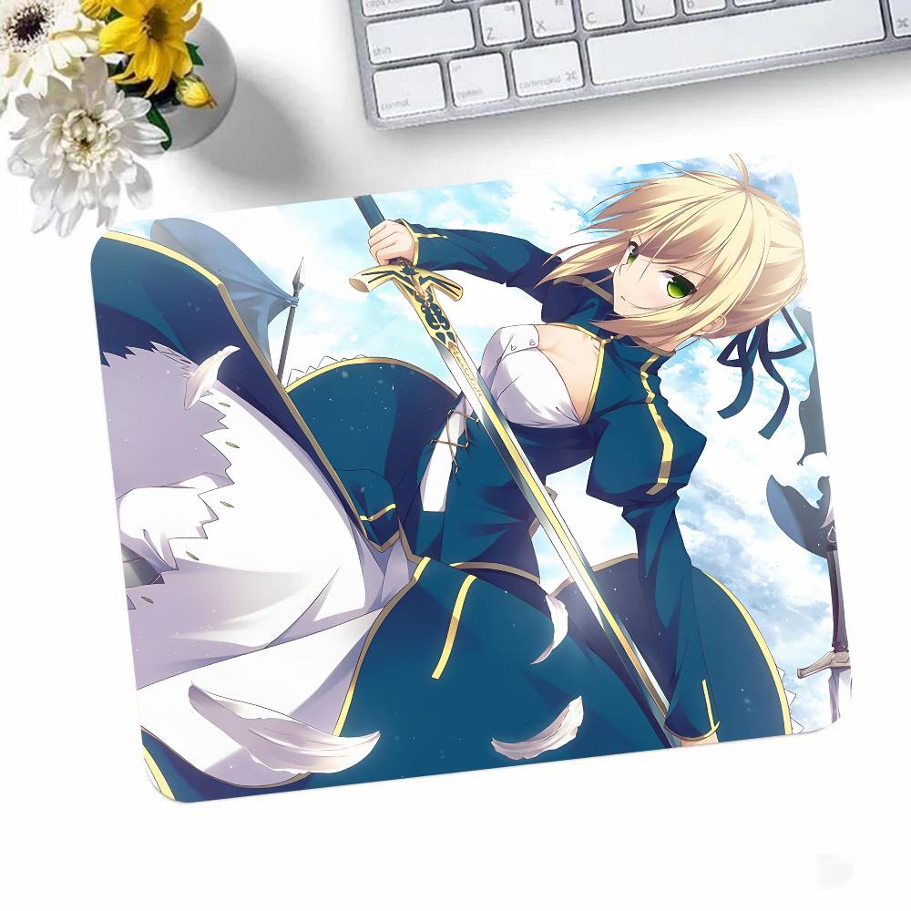 Tappetino Mouse Gioco Fate Stay Night Saber Bordo Piccolo Lock Mouse Pad Per Giocatori Tappetino Scrivania Computer Rettangolare Gomma Antiscivolo