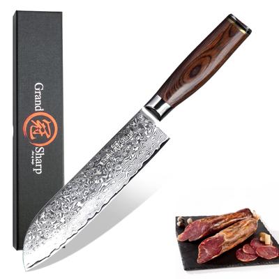 7palcový kuchyňský nůž 67 vrstev Japonská damašková ocel Kuchyňský nůž Santoku Sushi Sashimi Nástroje