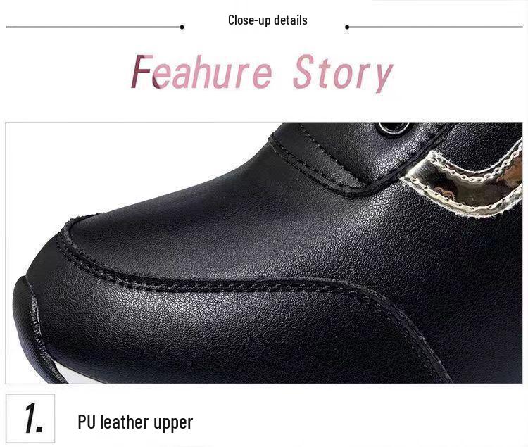 Women's Trendy 2024 Sporty Casual Height-Boosting Korean Style Leather Shoes