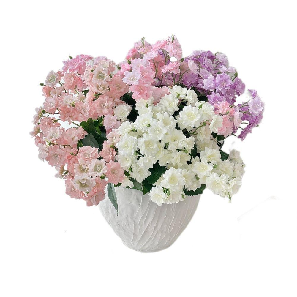 Green Leaves Artificial Jasmine Flower Silk Petals Faux Flower Simulation Flower Desktop Ornaemnt