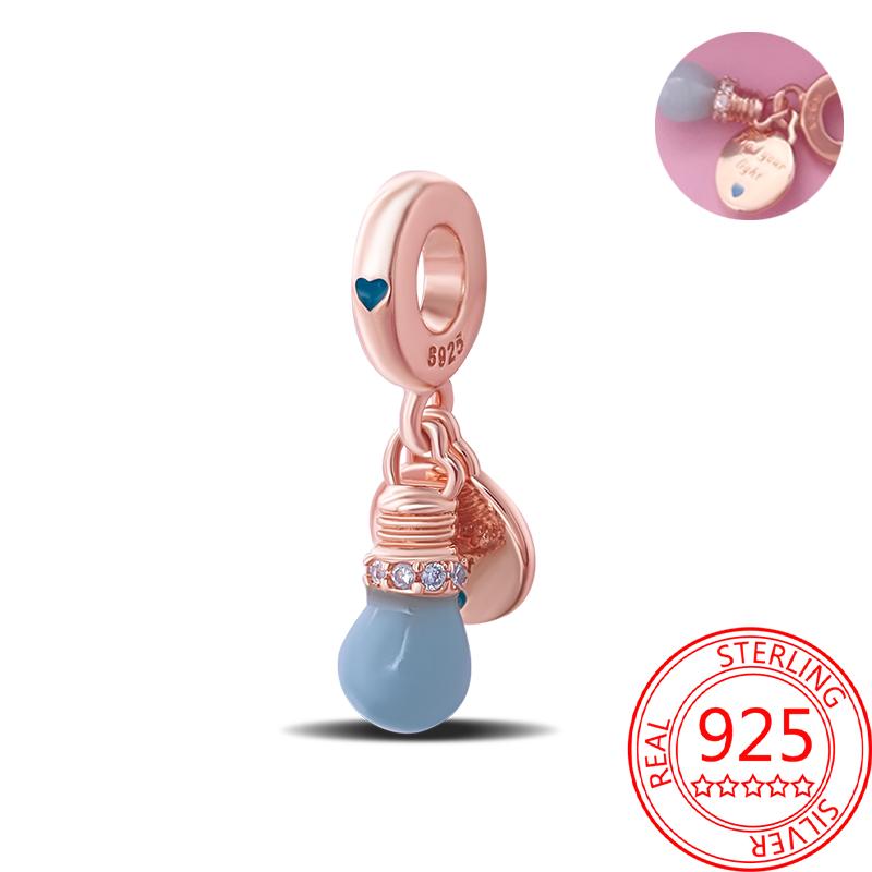 Koperen, echt roségouden, roze octopus, zomerschildpad, hartvormige hanger, geschikt voor originele armbanden, kettingen, armbanden voor meisjes