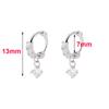 Real 925 Silver Zircon Pendant Hoop Earrings For Women Classic Fine Jewelry Exquisite Geometric Accessories