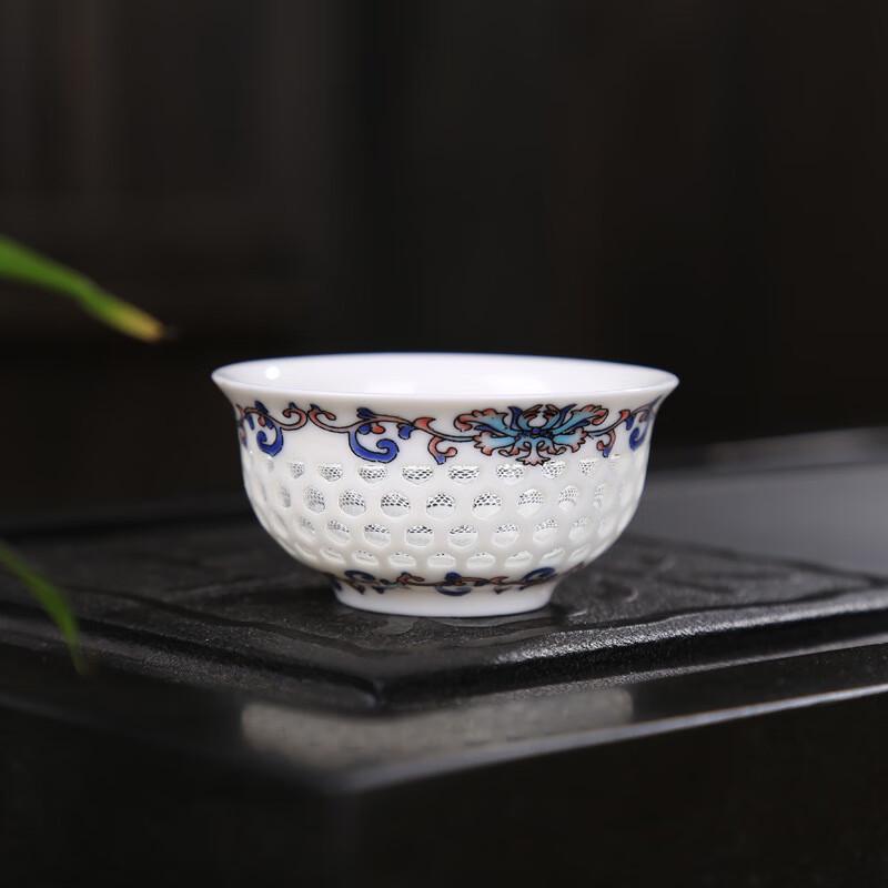 Shangqi Linglong Honeycomb Porcelain Teacup Set