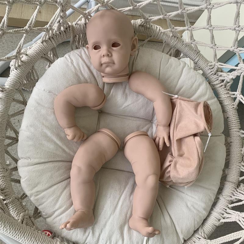 58cm/23inch Unpainted Reborn Toy Realistic Newborn Baby Interactive for Doll DIY for Doll Kit with Vinyl for Head Legs A