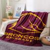 Brisbane Broncos Flanelldecke mit Aufdruck, Hohe Qualität, Bequem für alle Jahreszeiten, Heimdekoration, Wärme und Komfort
