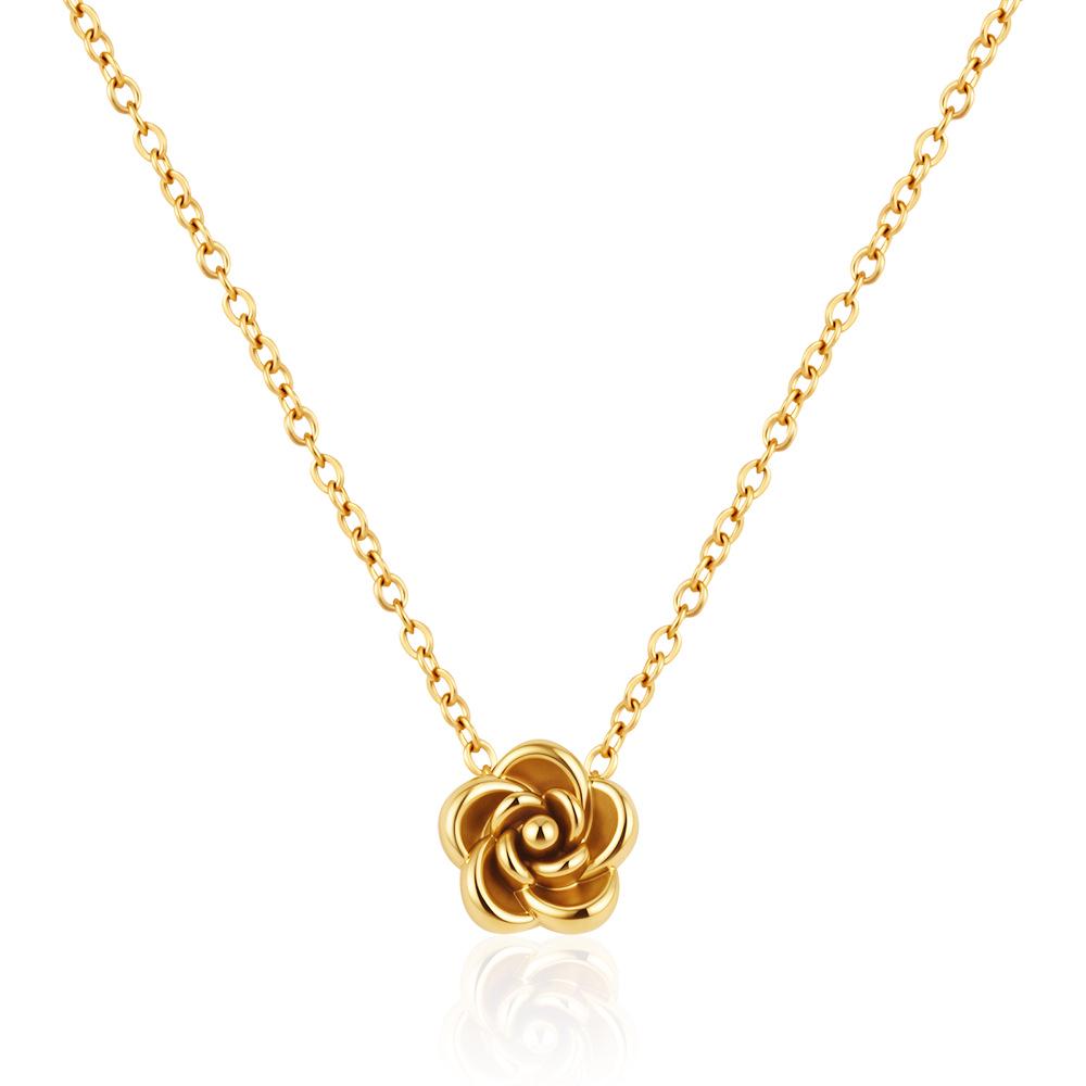 European & American Fashion Women's 18K Bow Necklace - Luxury Stainless Steel Clavicle Chain
