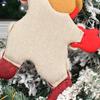 Small Christmas Doll Ornaments Fabric Snowman Santa Claus Bear Reindeer Xmas Tree Ornaments Rustic Doll Hanging Decor for Holiday Party Supplies