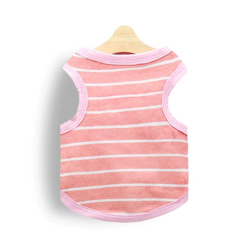Striped & Printed Dog Tank Tops, Breathable Cotton Pet Sleeveless Shirts for Small Dogs Cats